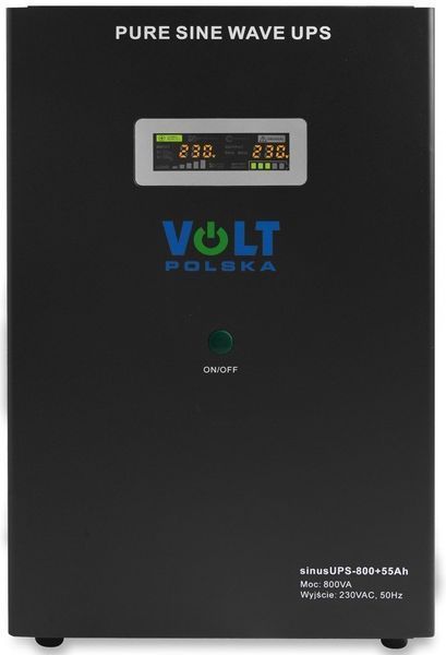ДБЖ/Безперебійник VOLT SINUS UPS 800 500/800W + AKU 55Ah (3SR800WA55) 3SR800WA55 фото