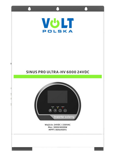 Сонячний інвертор Volt Polska ULTRA-HV 6000 24/230V (3000/6000W) + 80A MPPT (450V) (3SSHV30024) 3SSHV30024 фото