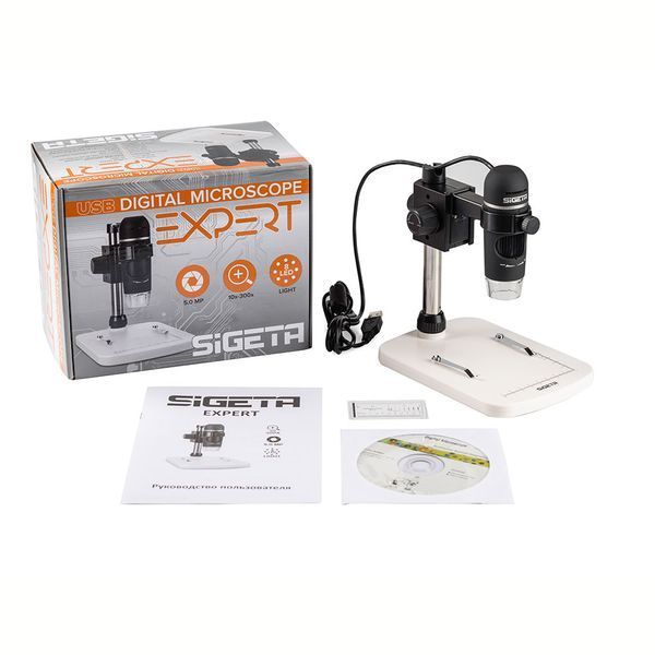 Цифровий мікроскоп SIGETA Expert 10x-300x 5.0Mpx - Безкоштовна доставка 65504 фото