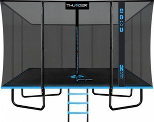 Батут THUNDER OUTSIDE PHENOM з зовнішньою сіткою 8 х 12 футів чорно-блакитний OUTSIDE PHENOM 8FTX12FT фото