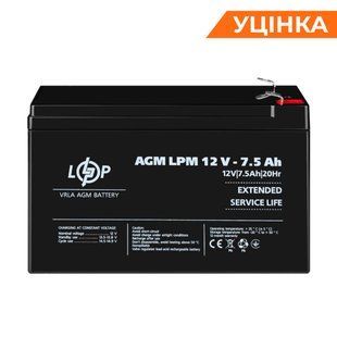 Розпродаж (3864) Акумулятор AGM LPM 12V - 7,5 Ah 09/2023 LP40135 фото