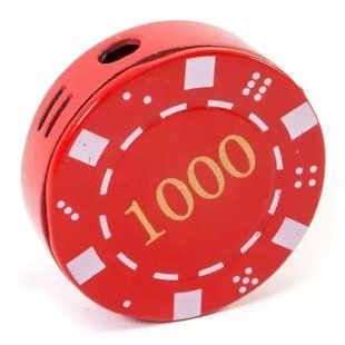 Газова пьезо запальничка Покерна фішка 1000 червона d-4 см (DN30683) DN30683 фото