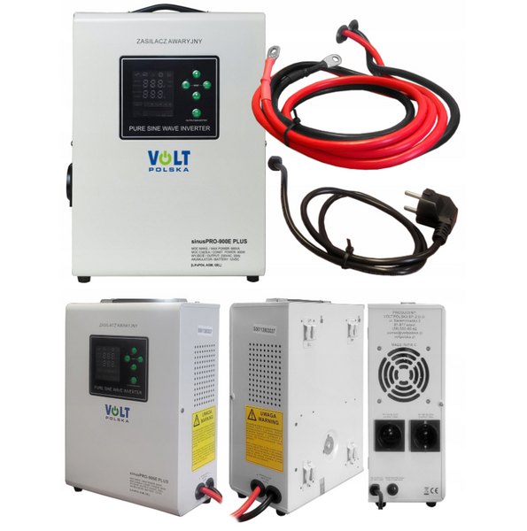 Аварійний комплект Volt Polska SINUS PRO 900 E PLUS 12/230V 600/900W + Акумулятор LiFePO4 12,8V 100 Ah 900EP100LiFePO4 фото