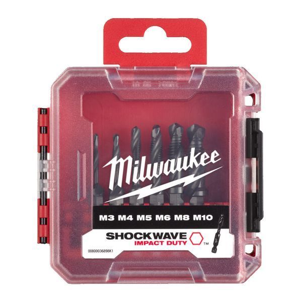 Набір мітчиків-свердлів М3-М10 HSS-G (6 предметів) MILWAUKEE, пластиковий кейс 4932498267 фото