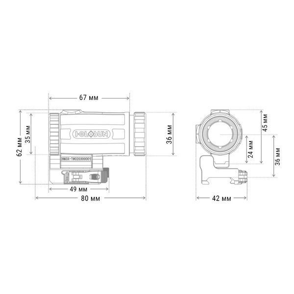 Збільшувач HOLOSUN HM3XT 3x magnifier - Безкоштовна доставка 747034 фото