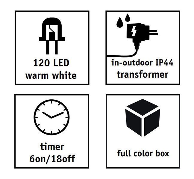 Гірлянда Змійка , Luca Lighting , 12 м, 120 LED теплий білий 8718861692624 фото