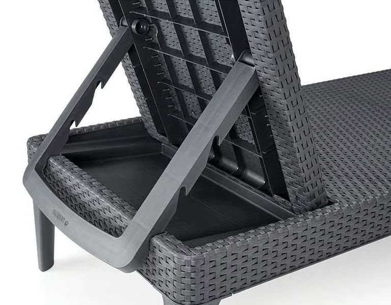 Шезлонг пластиковий Keter Jaipur Sun lounger, сірий 8711245144870 фото