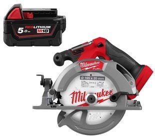 Пила дискова аккумуляторна безщіткова MILWAUKEE M18 FCS552-0, &Oslash;165мм (каркас) + M18 B5 подарунок 4933493587/B5 фото