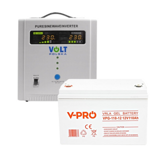 Аварійний комплект Volt Polska SINUS PRO 2000 E 12/230V 1250/2000W + Акумулятор VOLT GELL 110Ah 12V VoltGELL82000E фото