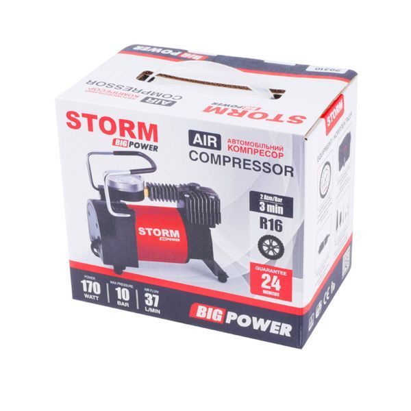 Компресор автомобільний Storm Big Power 10 Атм 37 л/хв 170 Вт 20310 фото