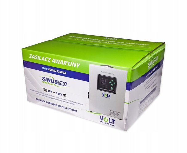 Аварійний комплект інвертор Volt Polska SINUS PRO 1200 E PLUS 800/1200W + Акумулятор LiFePO4 100 Аh 12,8V 1200LIFEPO150 фото
