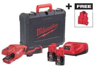 Труборіз акумуляторний по нержавіючій сталі MILWAUKEE M12 PCSSMC-202C + жилет 4933499464 фото