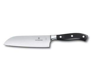 Кухонний кований ніж Victorinox Santoku Grand Maitre 170 мм у подарунковій коробці Чорний (7.7303.17G) 7.7303.17G фото