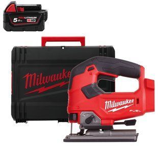 Пила лобзикова акумуляторна безщіткова MILWAUKEE M18 FJS-0X (каркас+HDкейс) + M18 B5 подарунок 4933464726/B5 фото