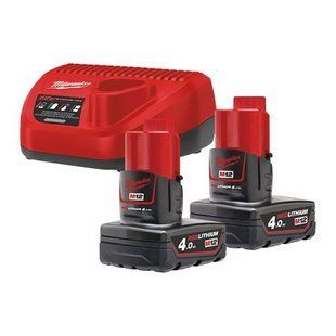 Акумулятор Li-Ion M12 NRG-402 (+ заряд.пристрій, 2 акум.Х 4Аг) 4933459211 фото