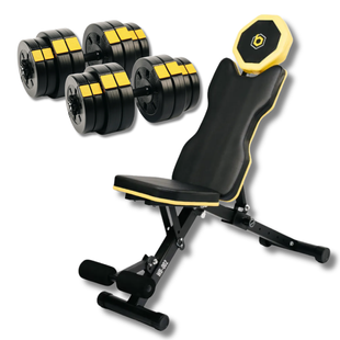 Набір Besport PowerPro гантелі 2х31кг з лавою WB-002 00-G00000421 фото
