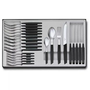 Набор столовых приборов Victorinox Swiss Modern Table Set 24 предмета Черный (6.9093.11W.24) 6.9093.11W.24 фото