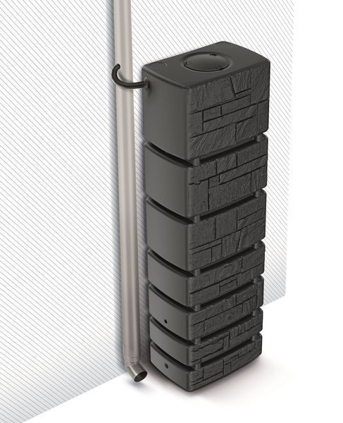 Ємність для збору дощової води Prosperplast Tower Stone, антрацит, 350 л 5905197372495 фото