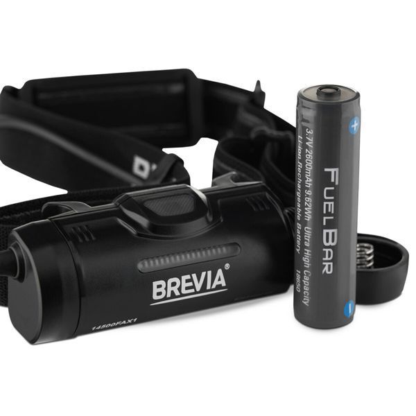 Ліхтар налобний Brevia 500Lm, 2600mAh micro-USB, IP64, заднє світло 14500FAX1 фото