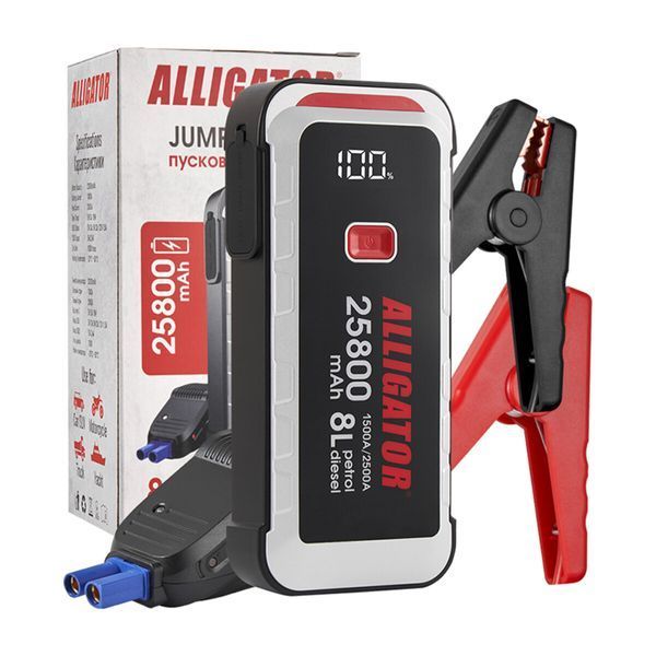 Пусковий пристрій Alligator Jump Starter 1500A/2500A 25800mAh зі Smart-клемами JS847 фото