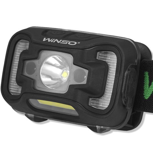 Ліхтар налобний Winso 330Lm, 5W CREE XTE+COB, 1800mAh, з сенсором білий/червоний 750420 фото