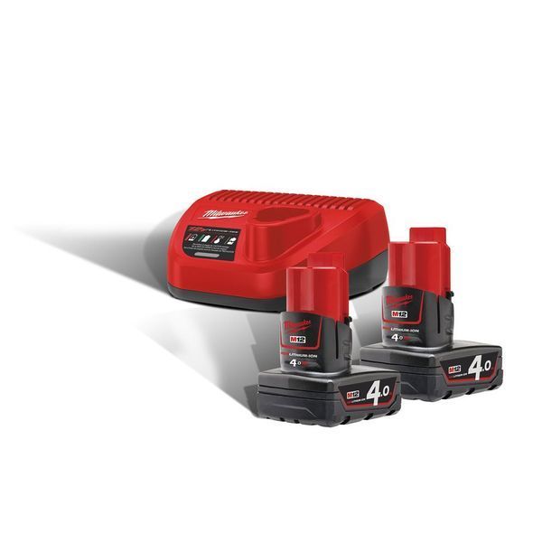 Акумулятор Li-Ion M12 NRG-402 (+ заряд.пристрій, 2 акум.Х 4Аг) 4933459211 фото