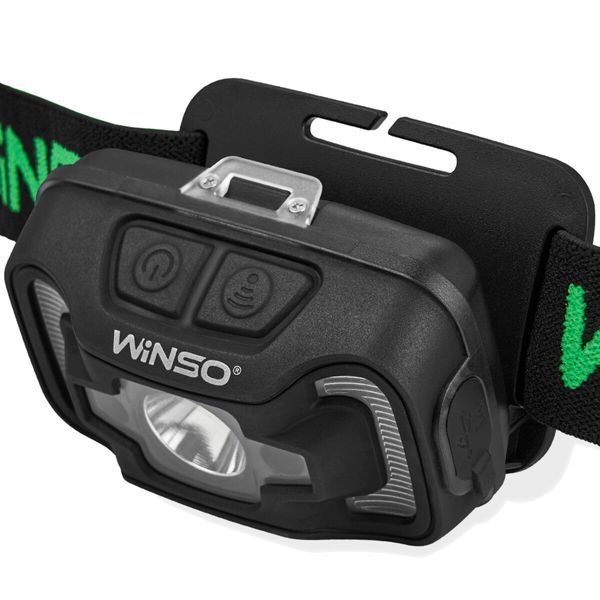 Ліхтар налобний Winso 330Lm, 5W CREE XTE+COB, 1800mAh, з сенсором білий/червоний 750420 фото