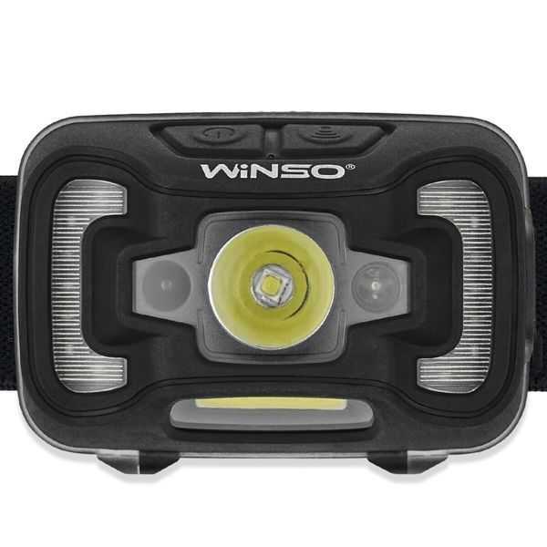 Ліхтар налобний Winso 330Lm, 5W CREE XTE+COB, 1800mAh, з сенсором білий/червоний 750420 фото