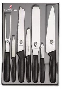 Набір кухонних ножів Victorinox Kitchen Set 7 шт. Чорний (5.1103.7) 5.1103.7 фото