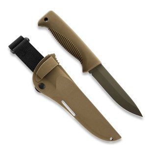 Нож Peltonen M07, покрытие cerakote FDE, coyote, coyote композитный чехол 4008850 фото
