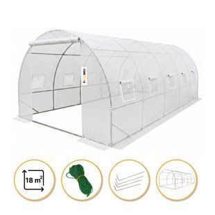 Посилена садова теплиця парник LEOBRO Garden 18м2 White (LB-18M25W) LB-18M25W фото