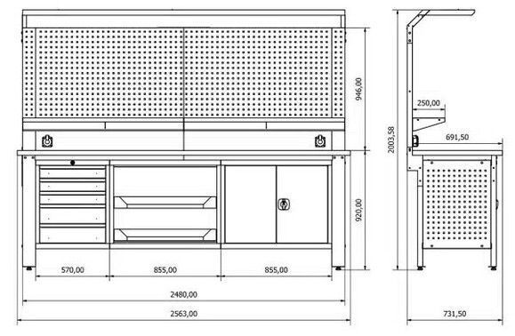 Верстак з візком Скіф 2505 PRO (6885) 00-00004402 фото