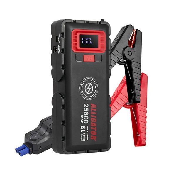 Пусковий пристрій Alligator Jump Starter 1500A/2500A 25800mAh зі Smart-клемами та безпровідною зарядкою JS848 фото