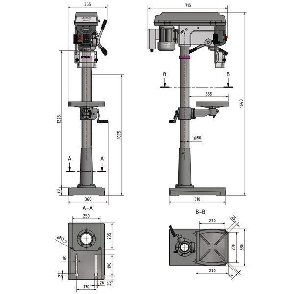 Настільний свердлильний верстат по металу OPTIdrill D 23Pro (220 В) 3003015 фото