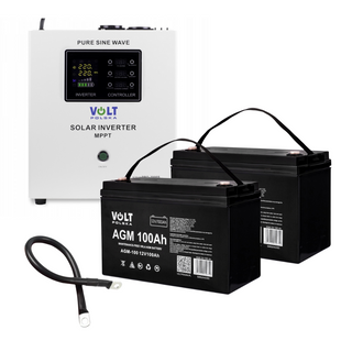 Гібридний ДБЖ/інвертор Volt Polska SINUS PRO 2000 S 24/230V 1400/2000W + 2 шт Акумулятор VOLT VRLA 100Ah 12V 2000S100A2 фото