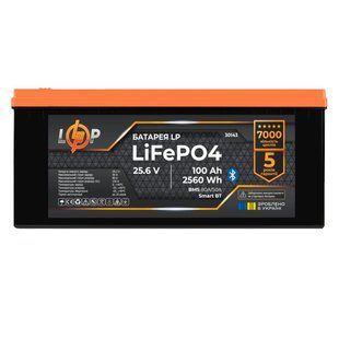 Акумулятор LP LiFePO4 25,6V - 100 Ah (2560Wh) (BMS 80А/50) пластик Smart BT LP30143 фото