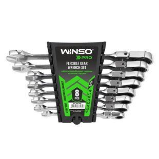 Набір ключів Winso PRO комбіновані з тріскачкою та карданом CR-V 8шт (8-10-12-13-14-15-17-19мм) 900308 фото