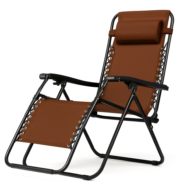 Розкладне крісло шезлонг LEOBRO Zero Gravity Premium Brown (LB-ZGC-G2-BRN) LB-ZGC-G2-BRN фото