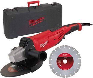 Кутова шліфувальня машина MILWAUKEE 230 мм AG22-230DMS-DSET (+ захисний кожух, бокова рукоятка, фланець, фланцева гайка, кабель, 4933440292 фото