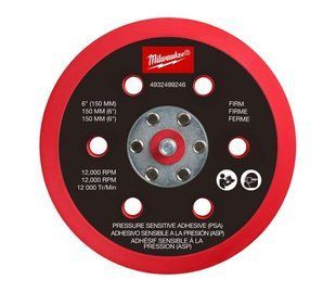 Підошва шліфувальна MILWAUKEE FROSBPSP150, O150мм, 6 отв. для M12 FROS (м'яка з PSA) 4932499246 фото