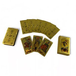 Карти ТАРО 78 шт Райдера-Уэйта , пластик, золотистий 12,5х7,4х3 см (DN35971) DN35971 фото