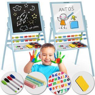 Крейдяна дошка магнітна поворотна Ricokids синя 780001 фото