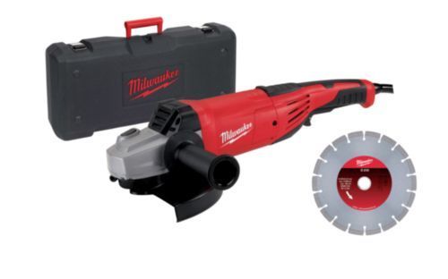 Кутова шліфувальня машина MILWAUKEE 230 мм AG22-230DMS-DSET (+ захисний кожух, бокова рукоятка, фланець, фланцева гайка, кабель, 4933440292 фото