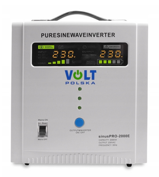 Гібридний ДБЖ/інвертор Volt Polska SINUS PRO 2000 E 12/230V 1250/2000W (3SP092012E) 3SP092012E фото