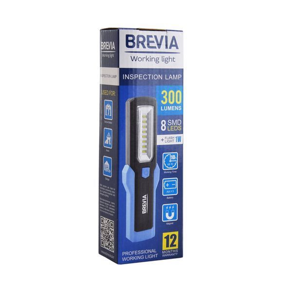 Ліхтар інспекційний Brevia LED 8SMD+1W LED 300lm, 3xAA 11310 фото