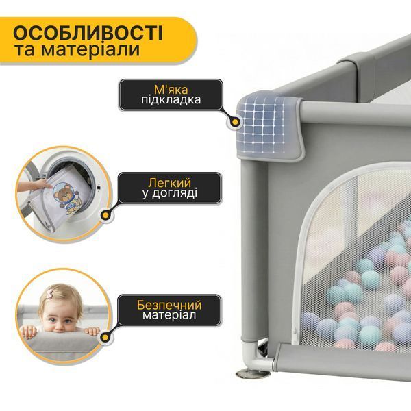 Дитячий манеж LEOBRO Галактичний Ведмедик 150 x 180 см (LB-1002) LB-1002 фото