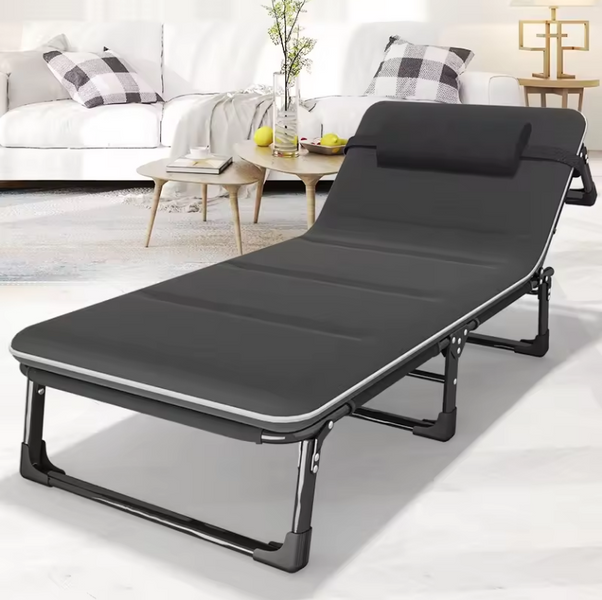 Розкладне ліжко (розкладачка) з Mesh-матрацом і подушкою LEOBRO Black (LB-FB-A2-BLK) LB-FB-A2-BLK фото