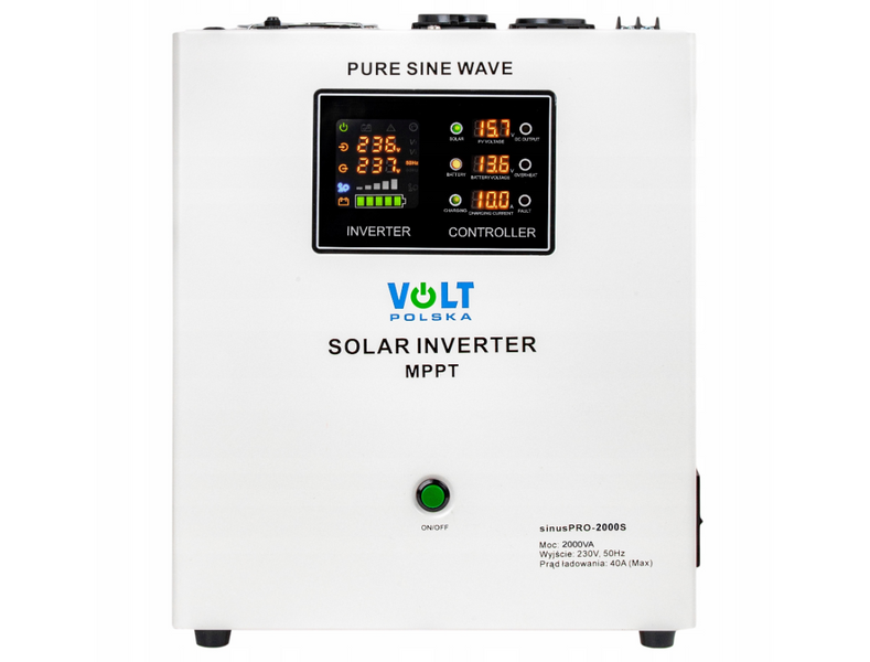 Гібридний ДБЖ/інвертор Volt Polska SINUS PRO 2000 S 24/230V 1400/2000W + 40A MPPT 100V (3SPS200024) 3SPS200024 фото