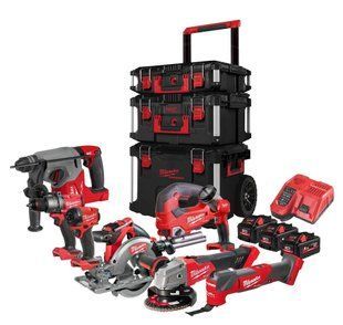 Набір інструментів акумуляторних MILWAUKEE, M18 FPP8C-553P (набір кейсів PACKOUT 4932464244, 3 акумулятори M18 HB55 5,5 Аг, заря 4933498007 фото