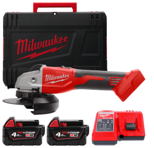Кутова шліфувальна машина акумуляторна MILWAUKEE, M18 BLSAG125X-402X, діаметр 125 мм (+ заряд.пристрій, 2 акум., HD кейс) 4933492644 фото